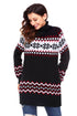Sexy Black Christmas Snowflake Knit Turtleneck Jumper